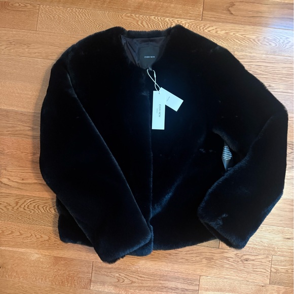 Ever New Jackets & Blazers - NWT Ever New Black Faux Fur Lana Jacket Coat